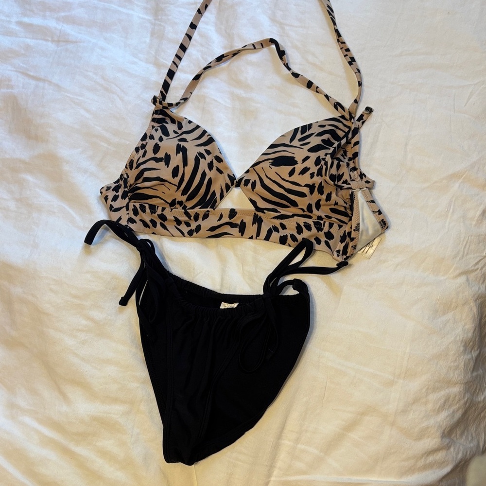 Target Tan and Black Bikini Set
